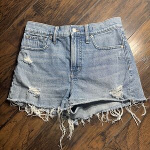 Madewell Women's The Perfect Jean Shorts Size 27 Raw Hem Denim Cut Offs